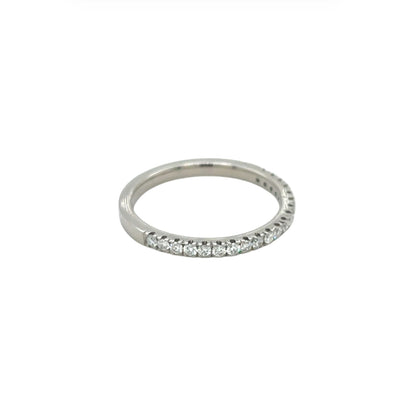Platinum Diamond Castle Claw Half-Set Eternity Ring (M)