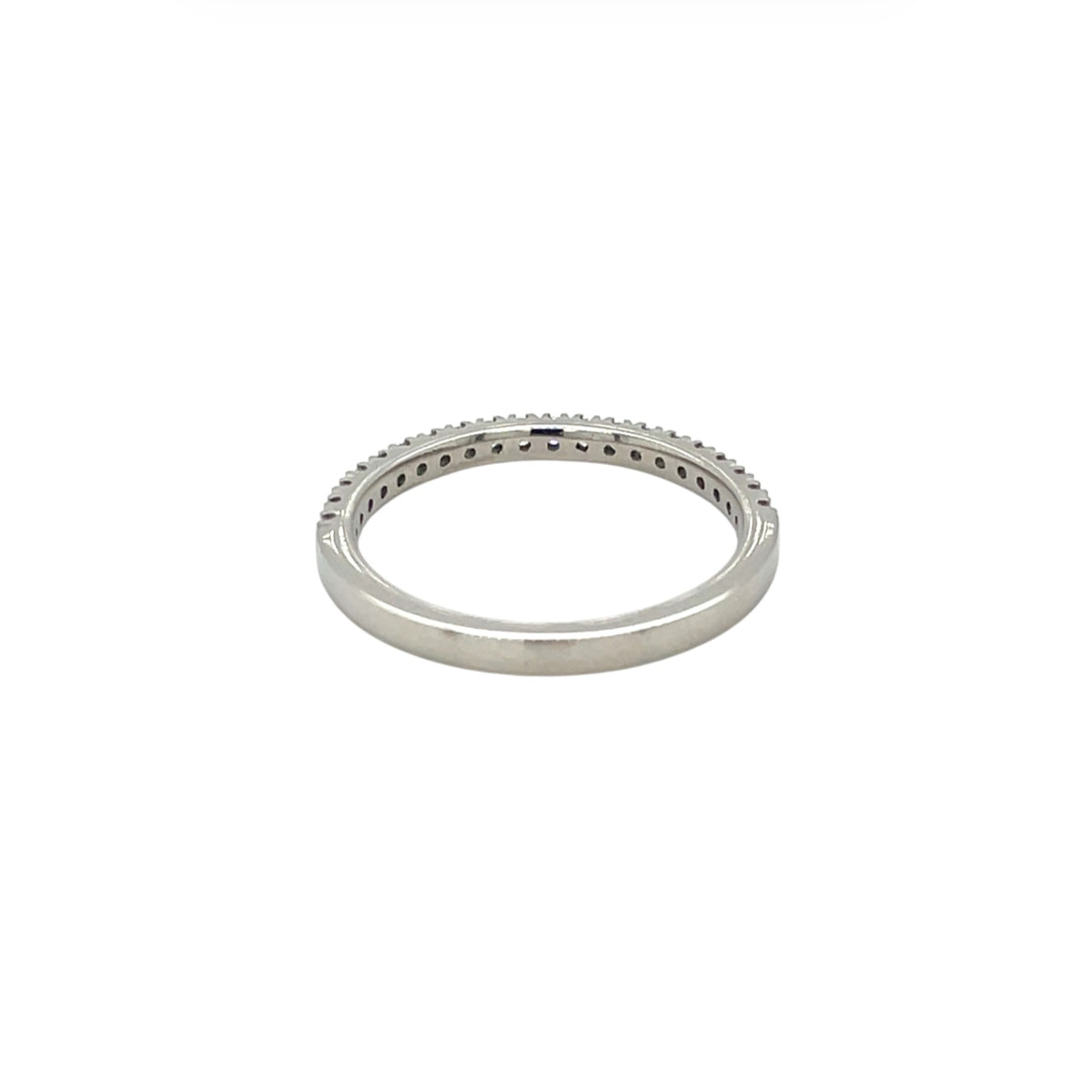 Platinum Diamond Castle Claw Half-Set Eternity Ring (M)