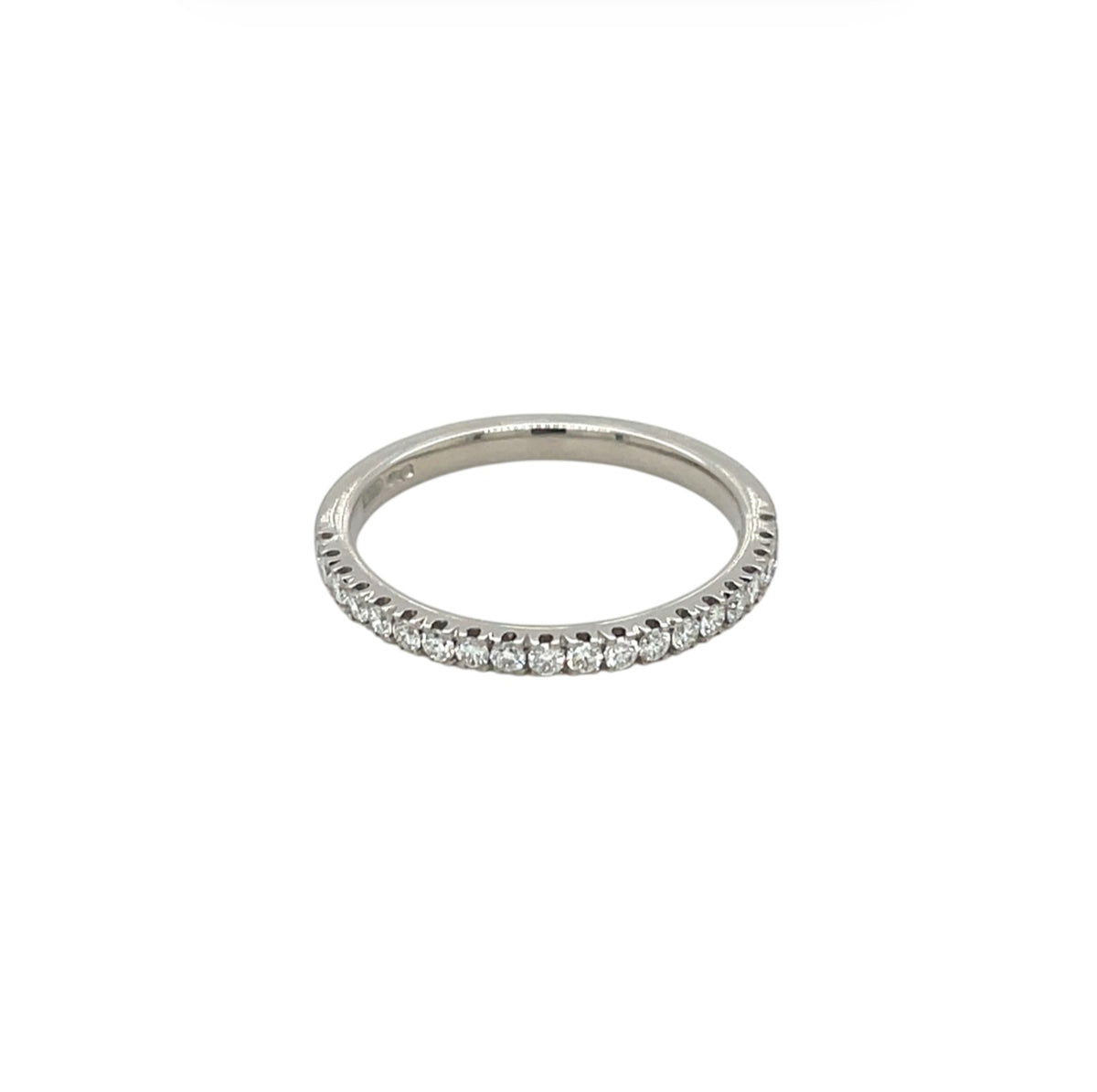 Platinum Diamond Castle Claw Half-Set Eternity Ring (M)