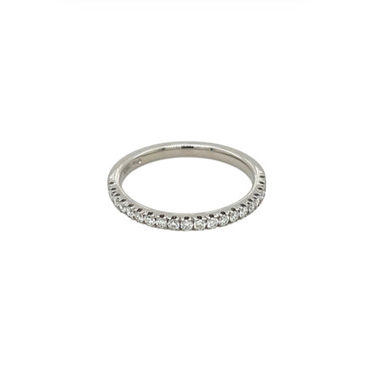 Platinum Diamond Castle Claw Half-Set Eternity Ring (M)