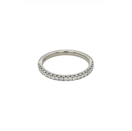 Platinum Diamond Castle Claw Half-Set Eternity Ring (M)