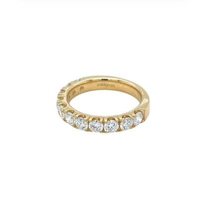 18ct Yellow Gold Diamond Half-Set Eternity Ring (M)