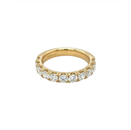 18ct Yellow Gold Diamond Half-Set Eternity Ring (M)