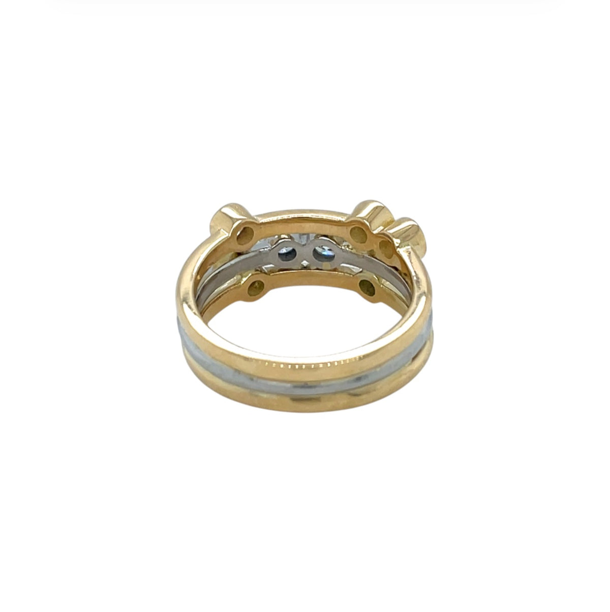 18ct Yellow Gold & Platinum Diamond Bubble Ring (M1/2)