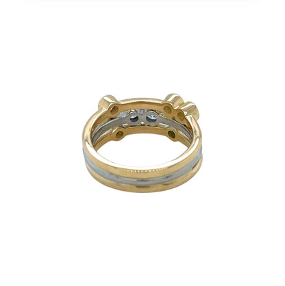 18ct Yellow Gold & Platinum Diamond Bubble Ring (M1/2)