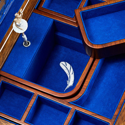 Wolf Ballet Musical Jewellery Box – Swan Lake Walnut Wood