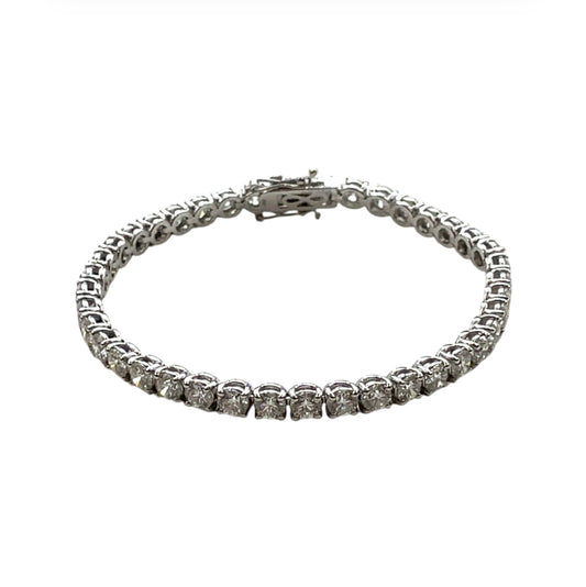 18ct White Gold Diamond Line Bracelet (7.5”)