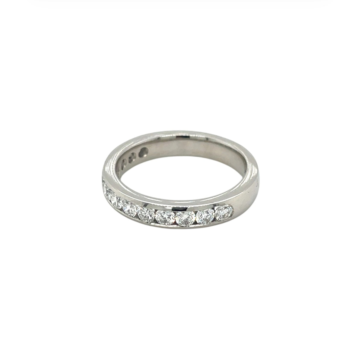 Platinum Diamond Channel Set Half Eternity Ring (L1/2)