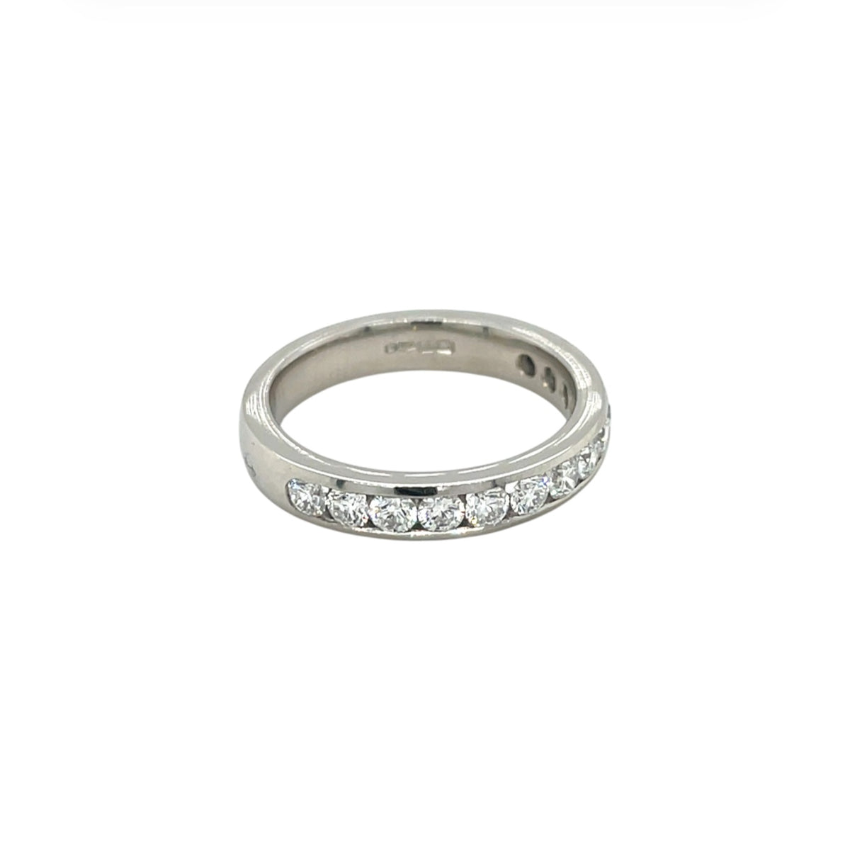 Platinum Diamond Channel Set Half Eternity Ring (L1/2)