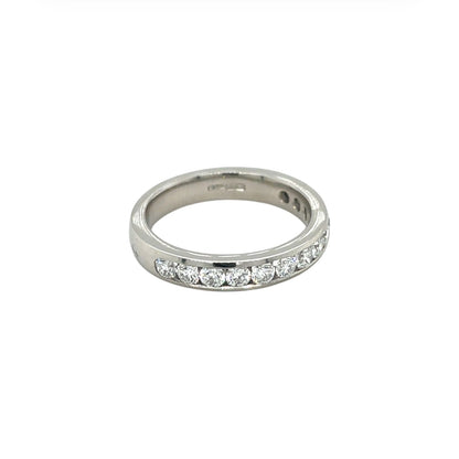 Platinum Diamond Channel Set Half Eternity Ring (L1/2)