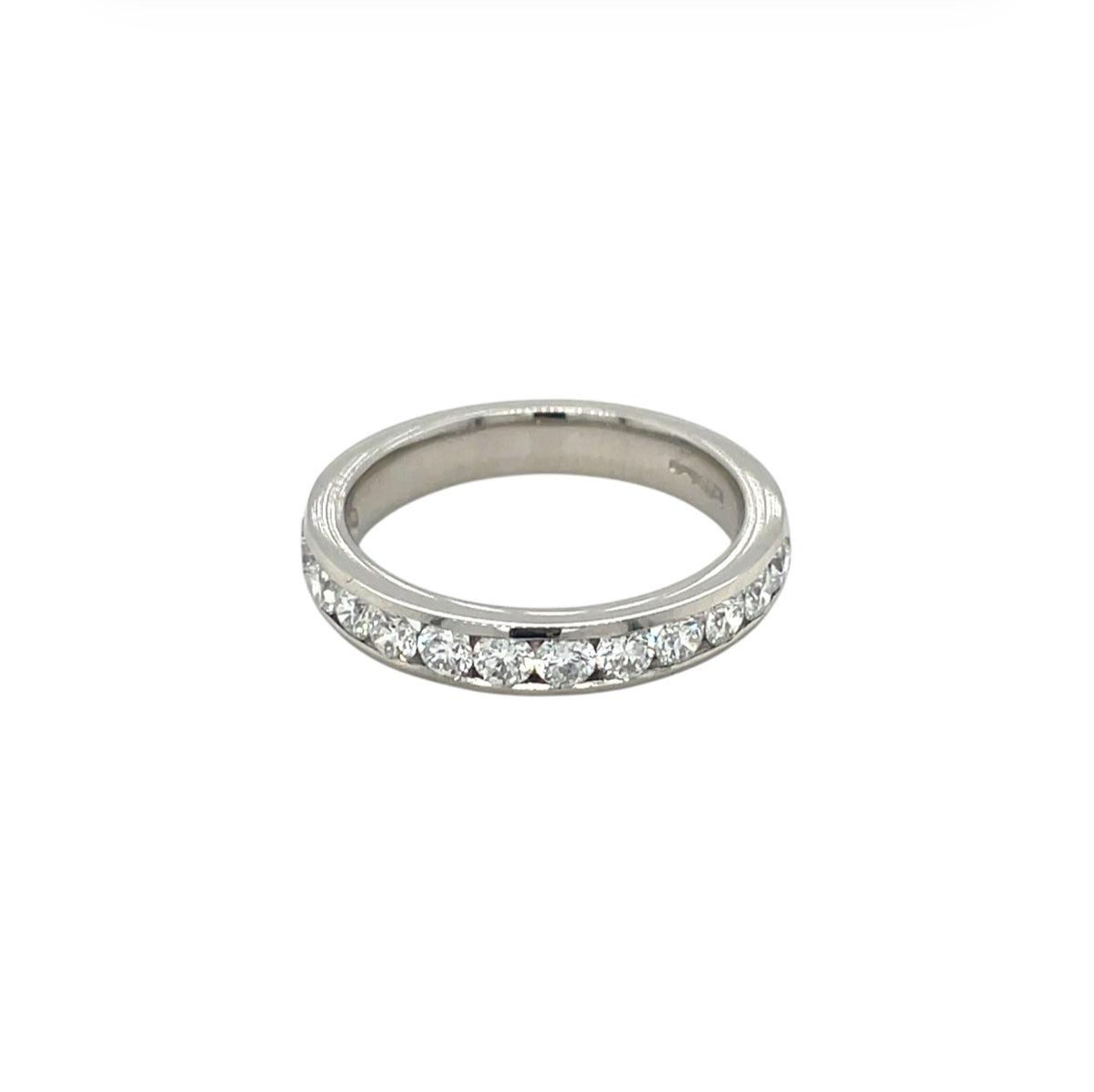 Platinum Diamond Channel Set Half Eternity Ring (L1/2)