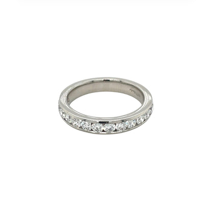 Platinum Diamond Channel Set Half Eternity Ring (L1/2)