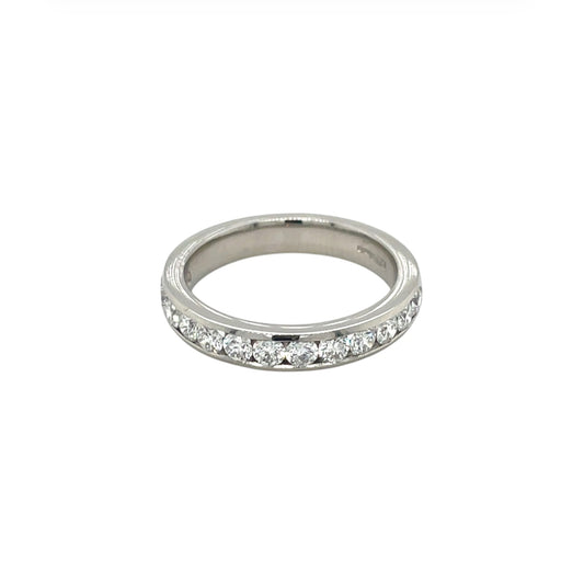 Platinum Diamond Channel Set Half Eternity Ring (L1/2)