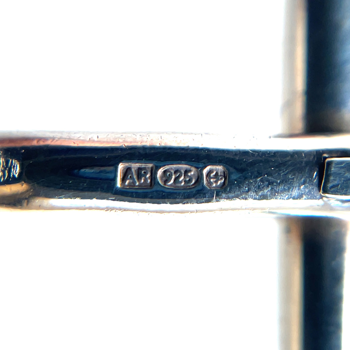 Silver & Blue Enamel Masonic Oval Bullet Back Cufflinks