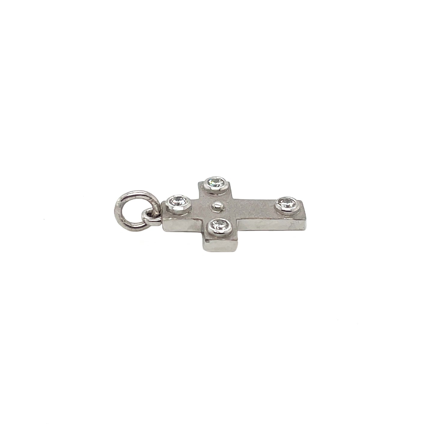 18ct White Gold Diamond Cross Pendant