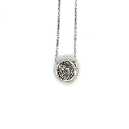 18ct White Gold Diamond 'Swirl' Cluster Pendant & Chain