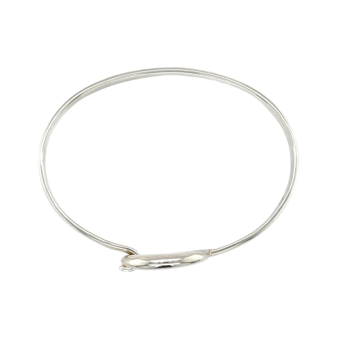 Silver O Clasp Hook & Loop Bangle