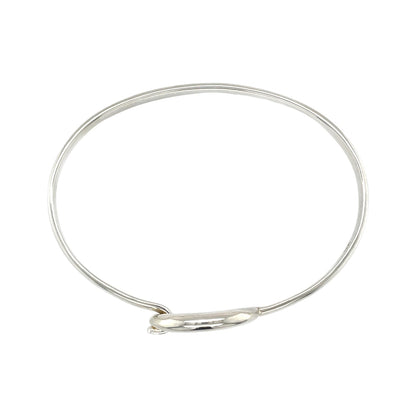 Silver O Clasp Hook & Loop Bangle