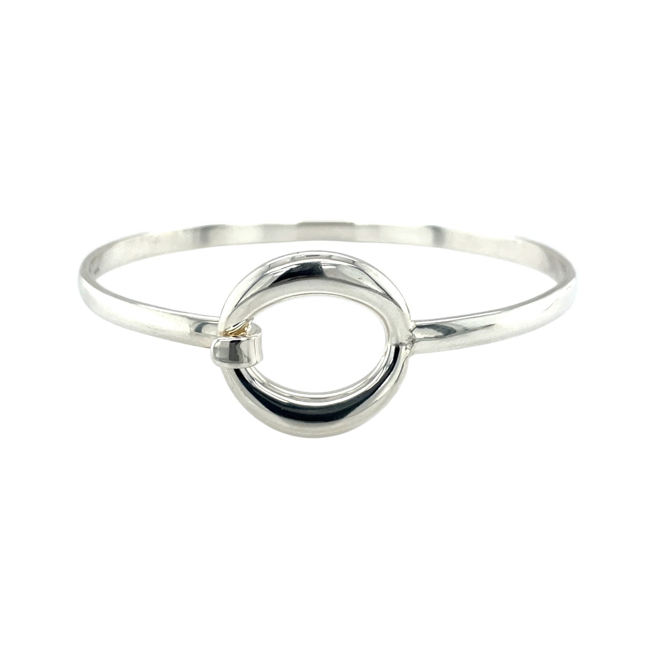 Silver O Clasp Hook & Loop Bangle