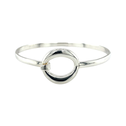 Silver O Clasp Hook & Loop Bangle