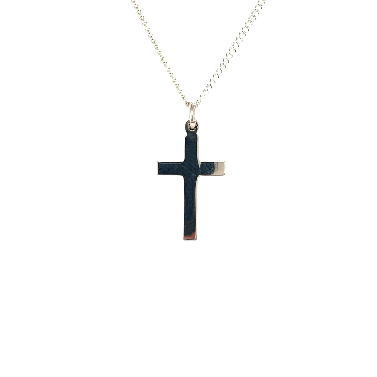 Silver Cross Pendant & Chain (16-18")