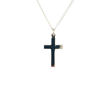 Silver Cross Pendant & Chain (16-18")