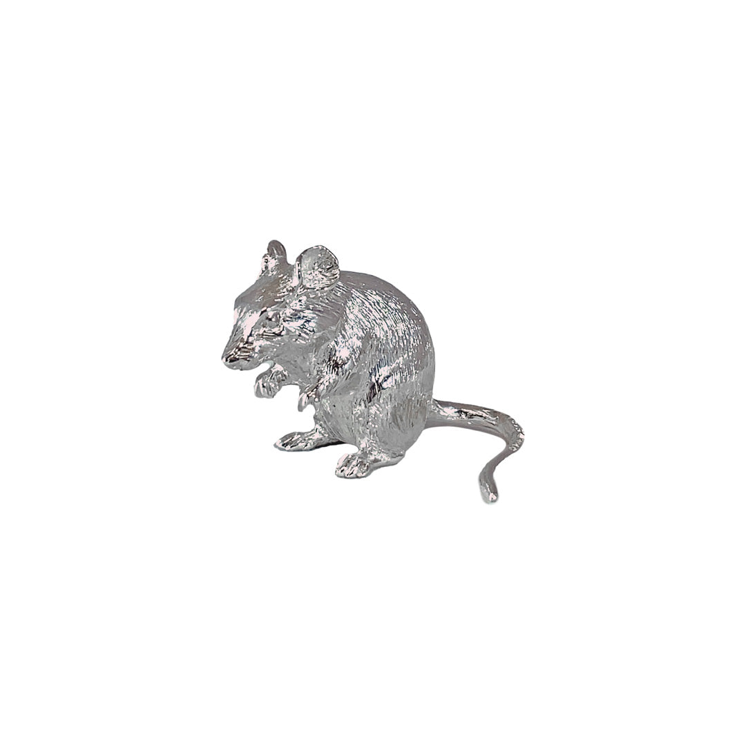 Solid Silver Mouse (Sitting Up)