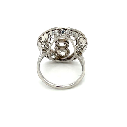 Platinum Diamond Art Deco-Style Cluster Ring