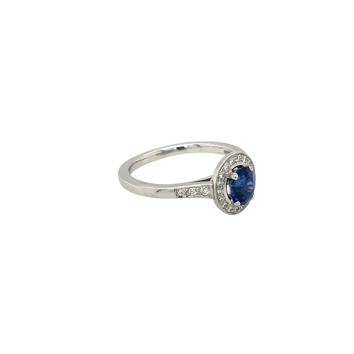 Platinum Sapphire & Diamond Cluster Ring (M)