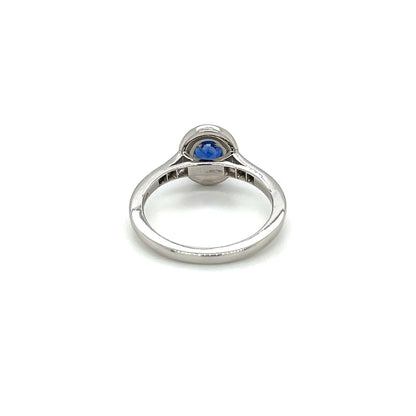 Platinum Sapphire & Diamond Cluster Ring