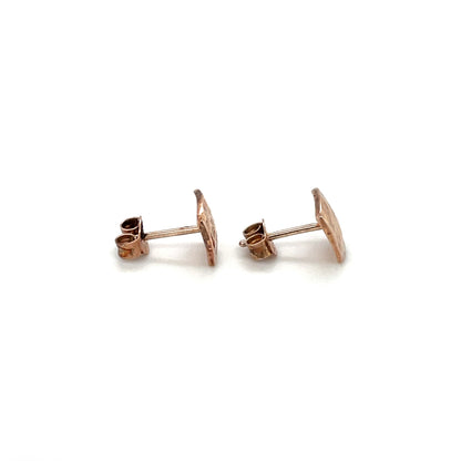 Rose Gold Vermeil Hammered Square Stud Earrings
