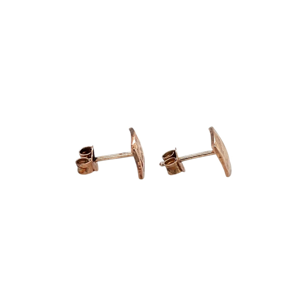Rose Gold Vermeil Hammered Square Stud Earrings
