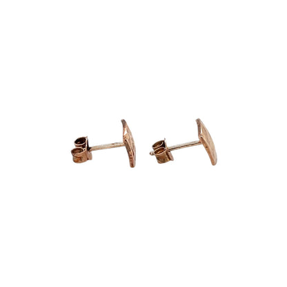 Rose Gold Vermeil Hammered Square Stud Earrings
