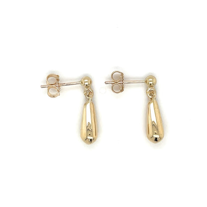 9ct Yellow Gold Bombe Drop Earrings