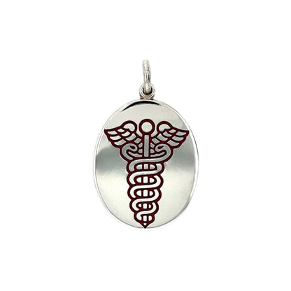 Silver Oval Medic Alert Pendant & Chain