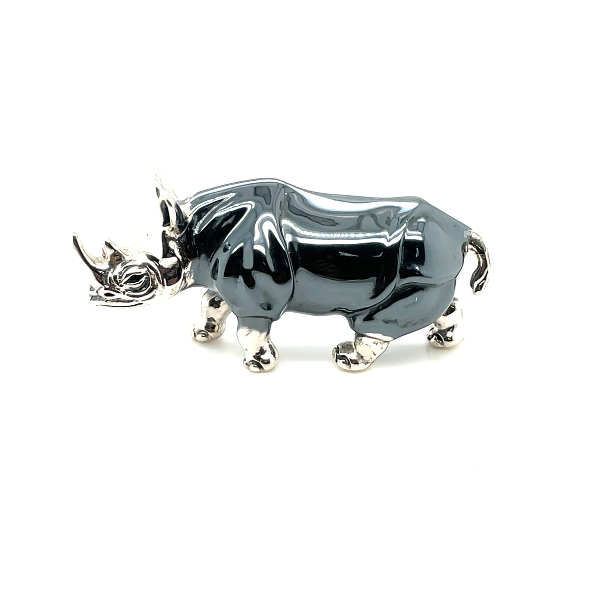 Saturno Silver and Enamel Rhino