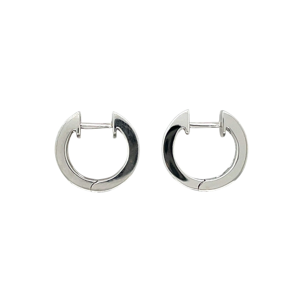 18ct White Gold Emerald & Diamond Hinged Hoop Earrings