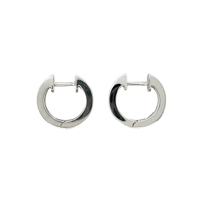 18ct White Gold Emerald & Diamond Hinged Hoop Earrings