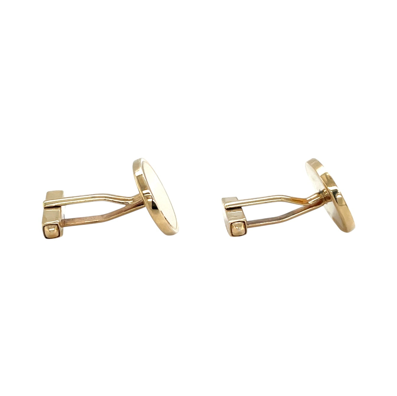 9ct Yellow Gold Heavy Weight Oval Bullet Back Cufflinks