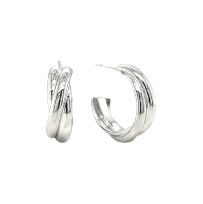 Silver Russian Hoop Earrings