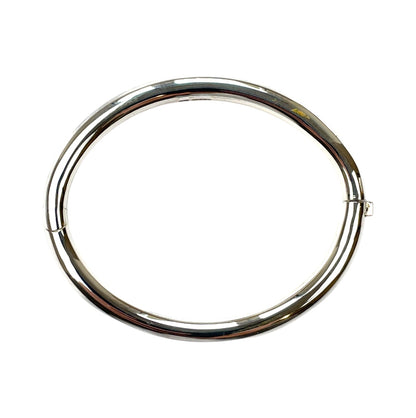 Silver Hinged Oval Bangle