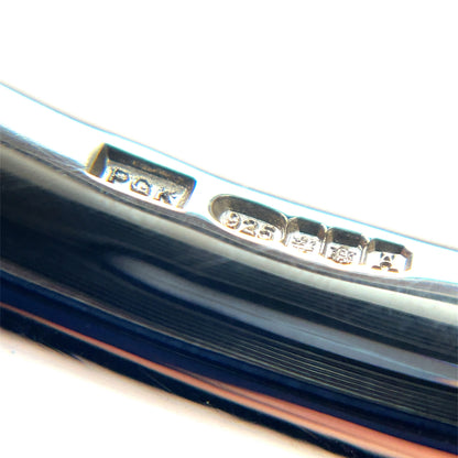 Silver Hinged Oval Bangle