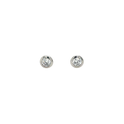 18ct White Gold Diamond Stud Earrings