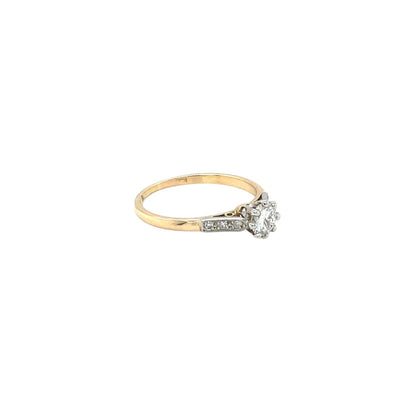 18ct Yellow Gold & Platinum Diamond Solitaire Ring (P1/2)