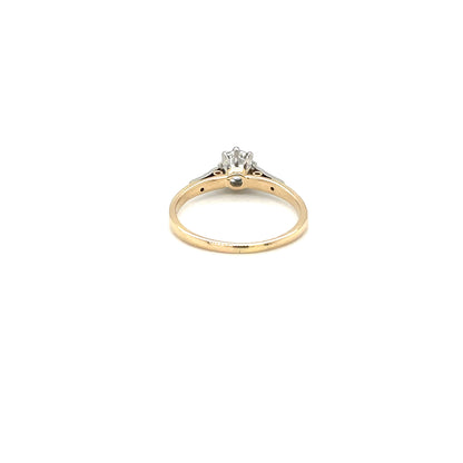 18ct Yellow Gold & Platinum Diamond Solitaire Ring