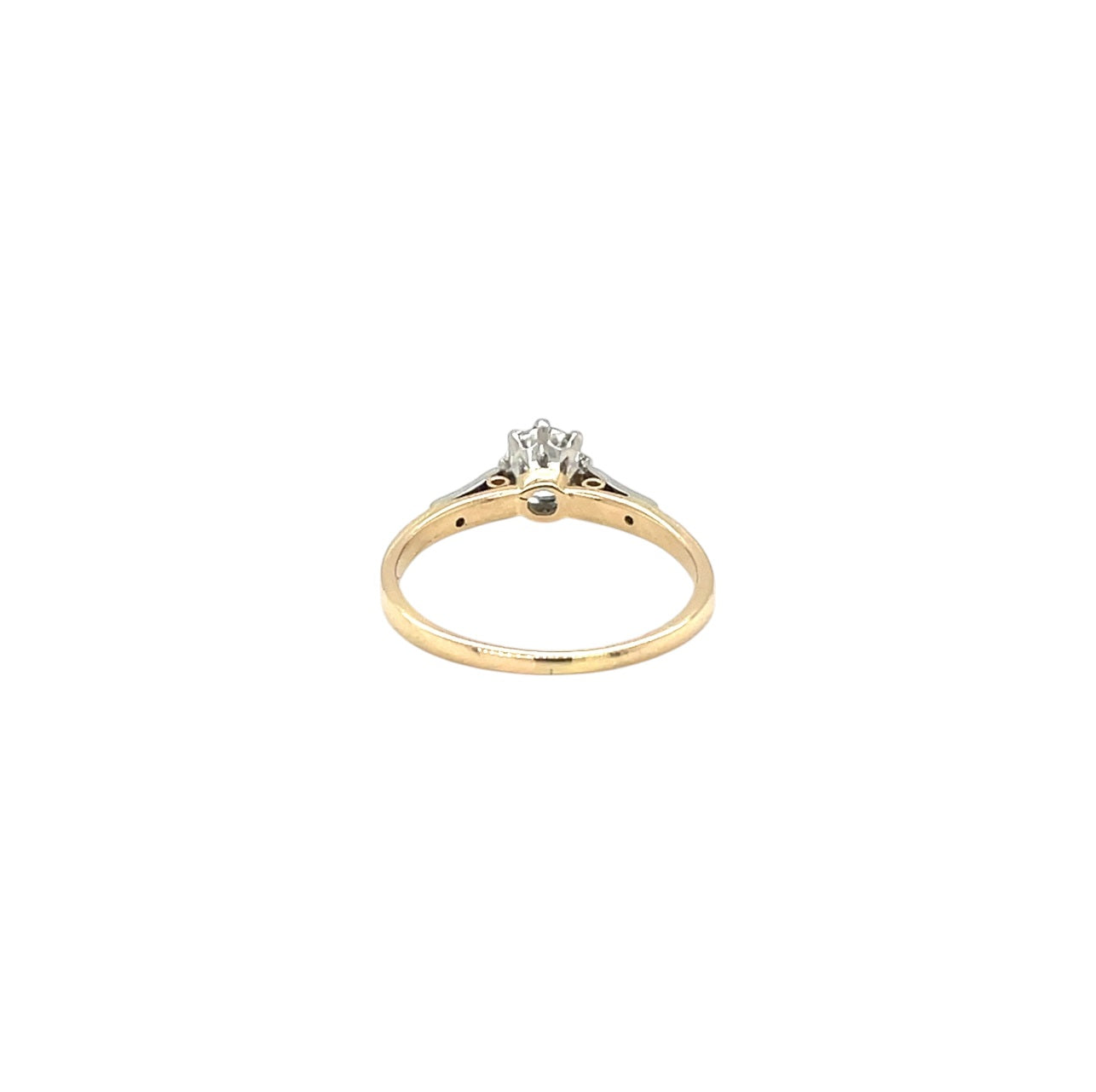 18ct Yellow Gold & Platinum Diamond Solitaire Ring (P1/2)