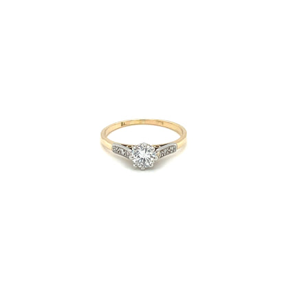 18ct Yellow Gold & Platinum Diamond Solitaire Ring