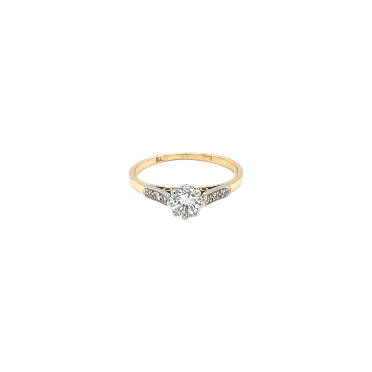 18ct Yellow Gold & Platinum Diamond Solitaire Ring (P1/2)