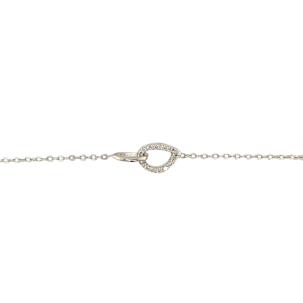 Silver & Diamond Drop Necklace (16-18")