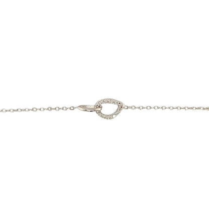 Silver & Diamond Drop Necklace (16-18")